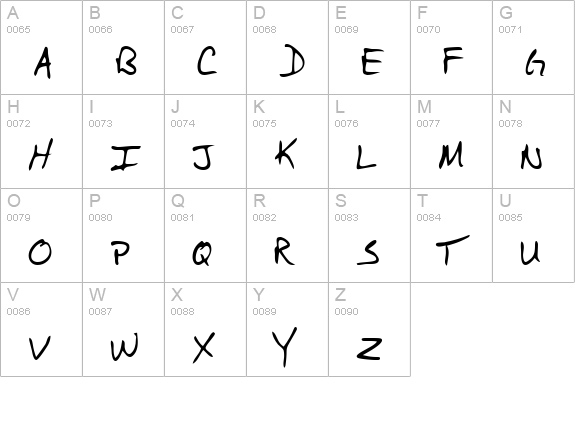 StewartsHand Regular uppercase A-Z preview