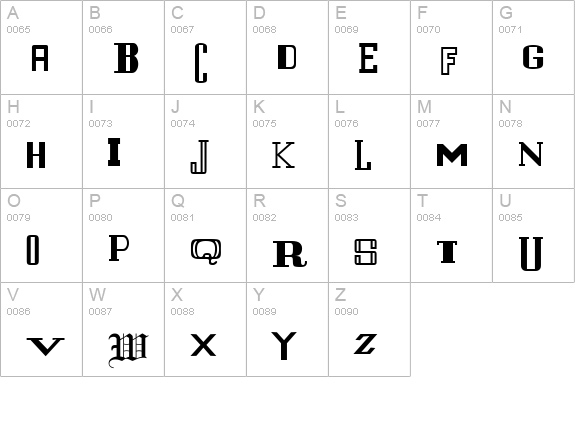 StFrancis Regular uppercase A-Z preview