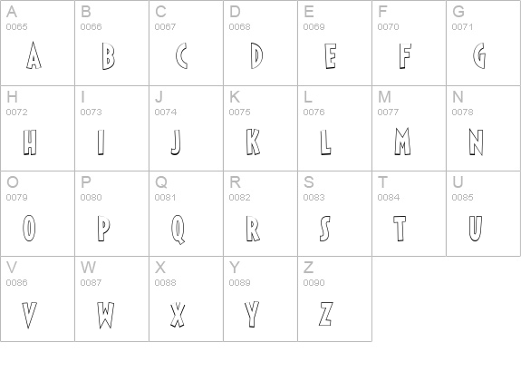Sticky Moula BTN Outline uppercase A-Z preview