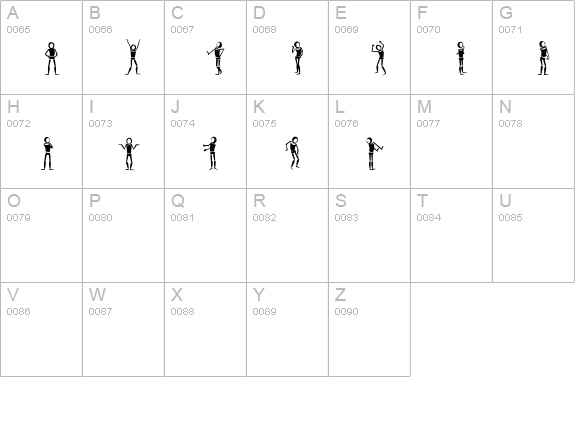 Stikpeop uppercase A-Z preview