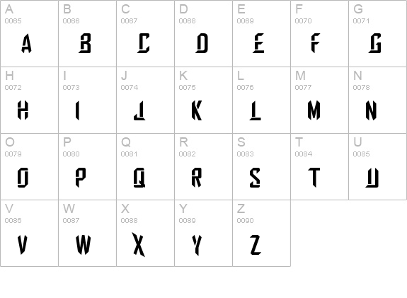 Stiletto uppercase A-Z preview