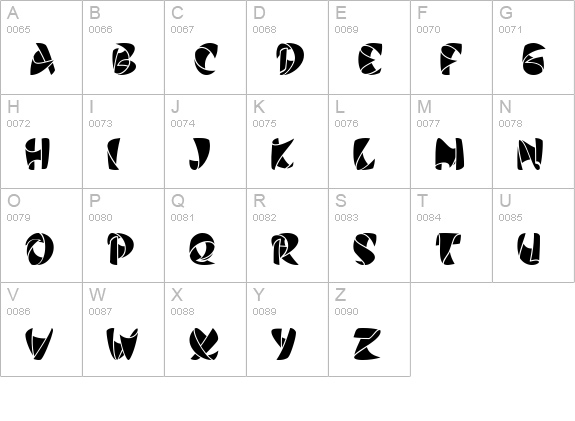 Stiletto Black uppercase A-Z preview