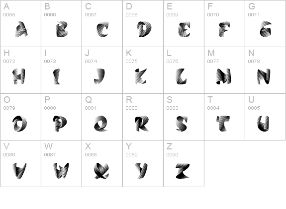 Stiletto Silver uppercase A-Z preview