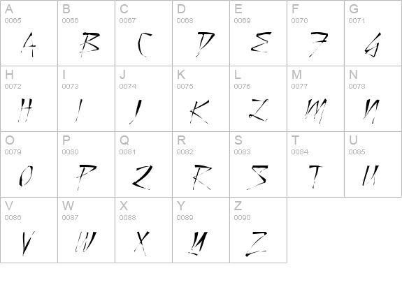 Still Time Gaunt uppercase A-Z preview