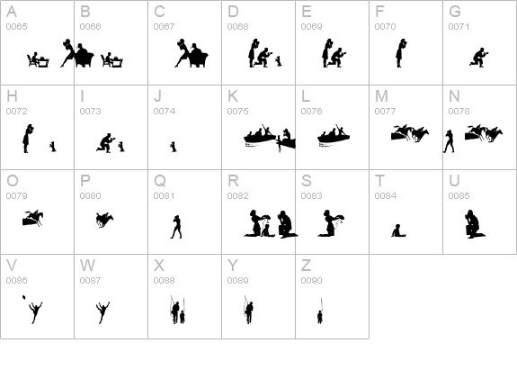 stillframes uppercase A-Z preview