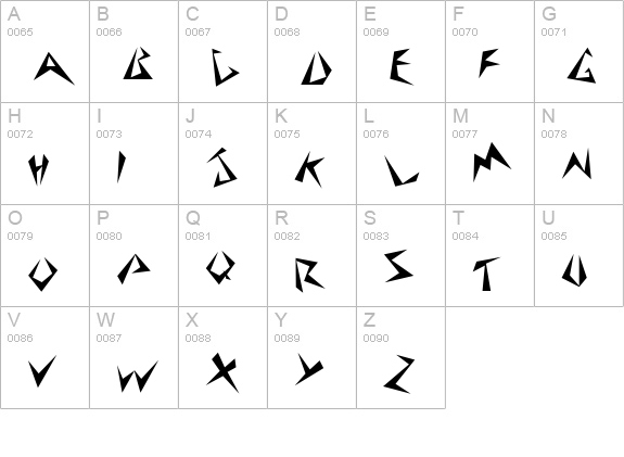 Stinger Regular uppercase A-Z preview
