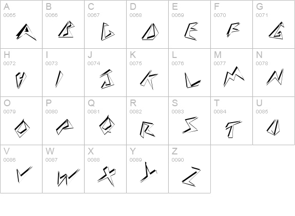 StingerShadowSkewed Regular uppercase A-Z preview