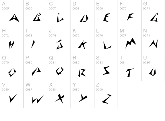 StingerSkewed Regular uppercase A-Z preview