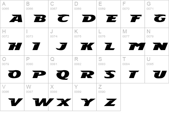 Stingray uppercase A-Z preview