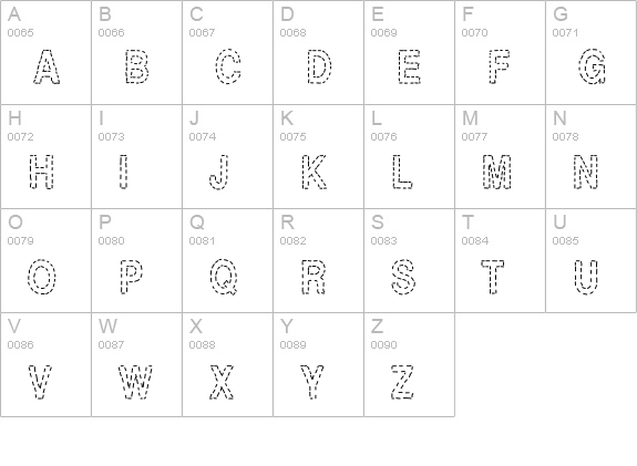 Stitch & Bitch uppercase A-Z preview