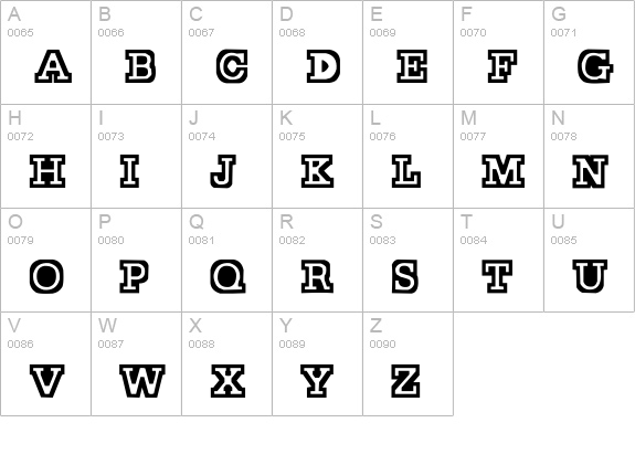 Stocky uppercase A-Z preview