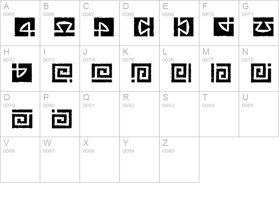 Stoned-BorderOne uppercase A-Z preview