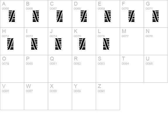 Stoned-MosaicFive uppercase A-Z preview
