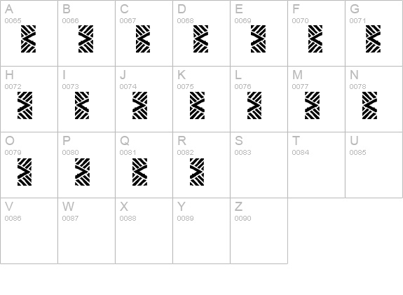 Stoned-MosaicThree uppercase A-Z preview