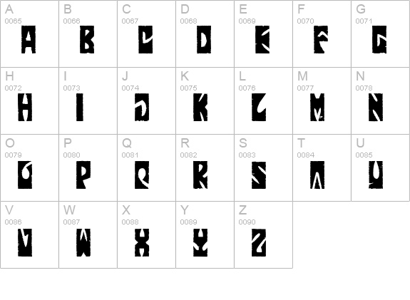 Stoned-Plain uppercase A-Z preview
