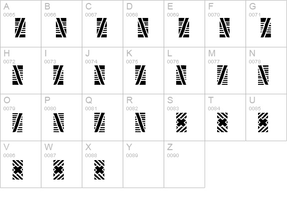 Stoned-RuleThree uppercase A-Z preview