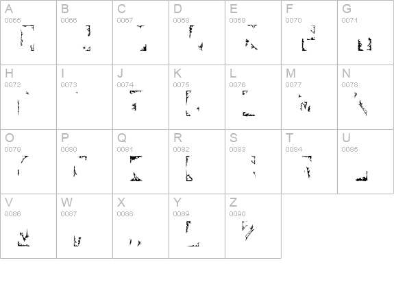 Stoned-Scratches uppercase A-Z preview