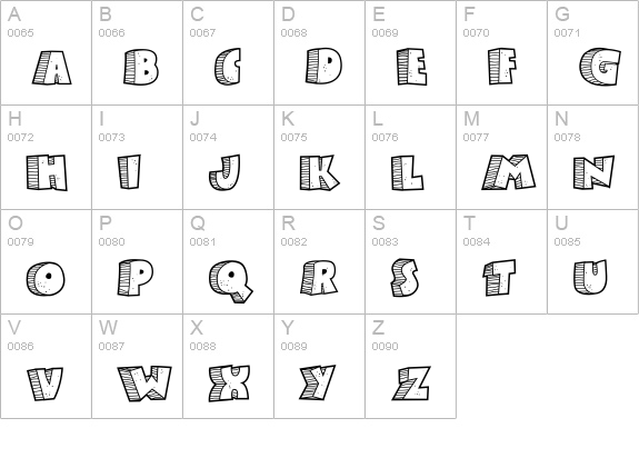 Stoney Billy uppercase A-Z preview