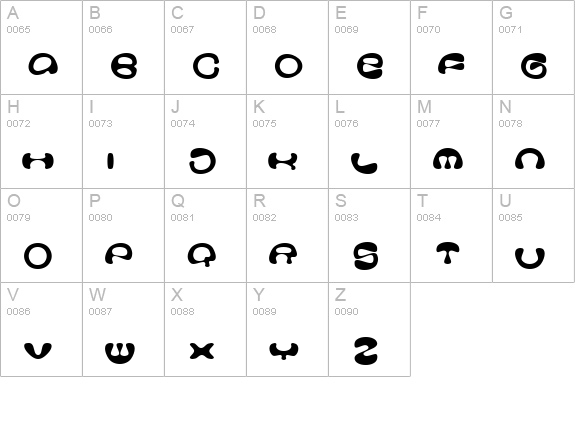 Stoopid uppercase A-Z preview