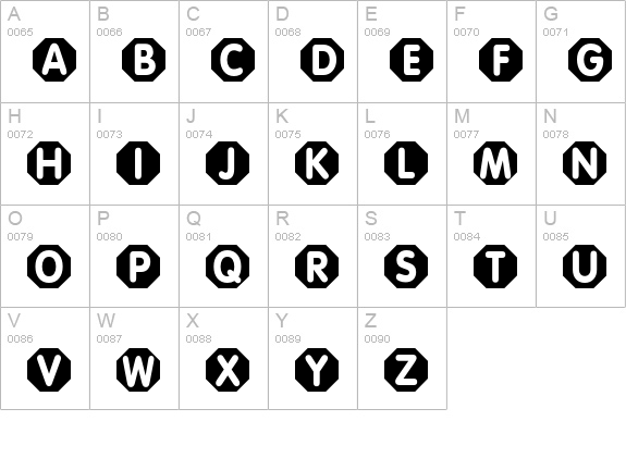StopAndGo uppercase A-Z preview