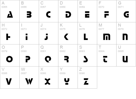 StopD uppercase A-Z preview