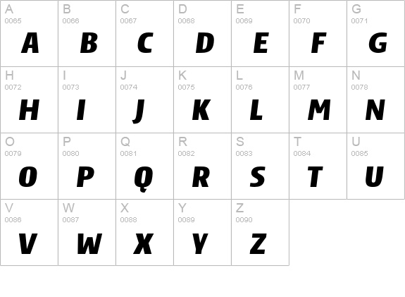 Storm Sans Std Bold Italic uppercase A-Z preview
