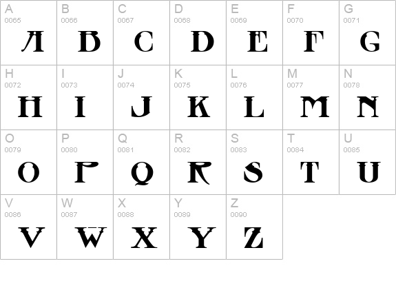 Stowaway MF uppercase A-Z preview