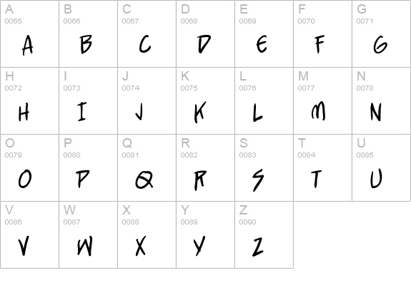 StraightJacket BB uppercase A-Z preview