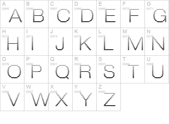 Strait Cut uppercase A-Z preview
