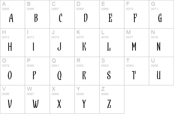 Strandall uppercase A-Z preview