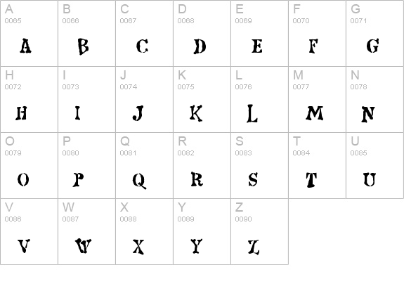 Strange world uppercase A-Z preview