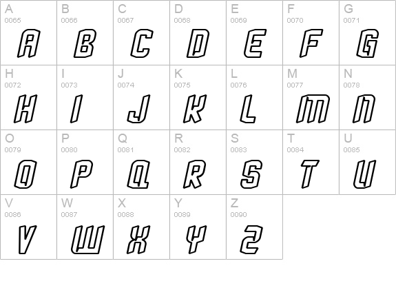 StrangePhenomena outlined uppercase A-Z preview