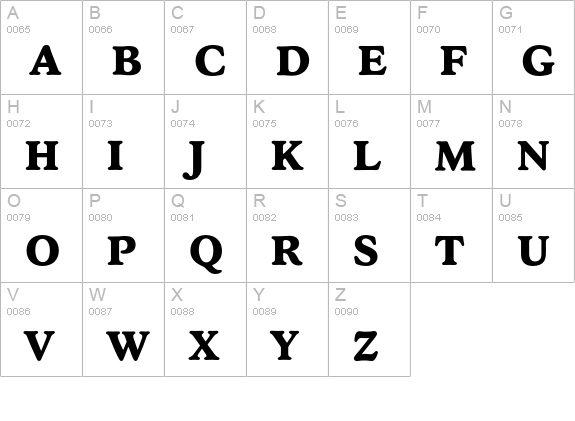 Stratford-Bold uppercase A-Z preview