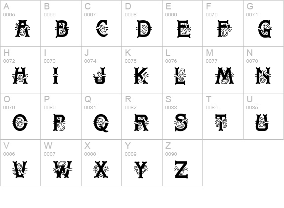 Streamers NF uppercase A-Z preview