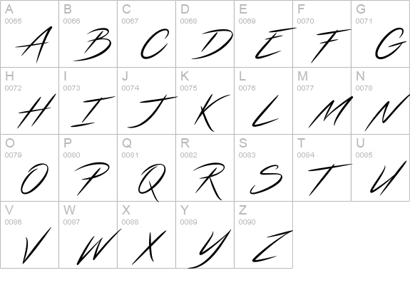 Streamster uppercase A-Z preview