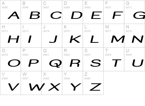 Street - Expanded Italic uppercase A-Z preview