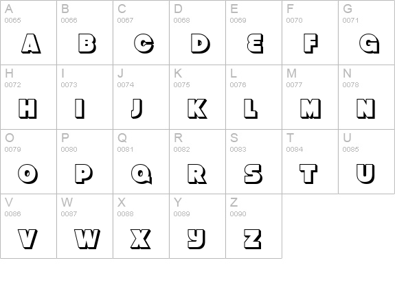 Strenuous 3D uppercase A-Z preview