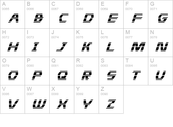 Stride uppercase A-Z preview