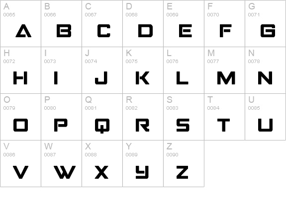 Strike Fighter uppercase A-Z preview