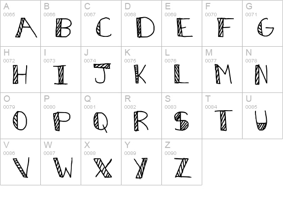 Stripes and bubbles uppercase A-Z preview