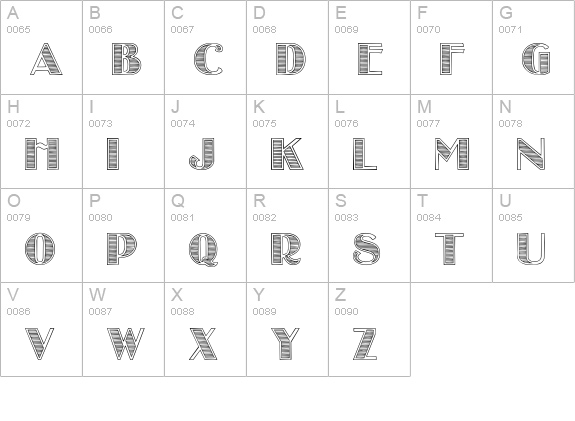 StripesCaps uppercase A-Z preview
