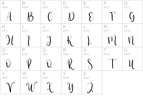 Strong Signature uppercase A-Z preview