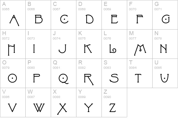 StrongsDraughtsman DemiBold uppercase A-Z preview