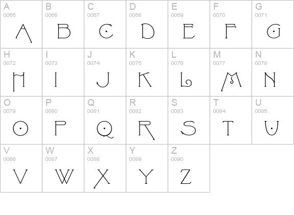 StrongsDraughtsman Light uppercase A-Z preview