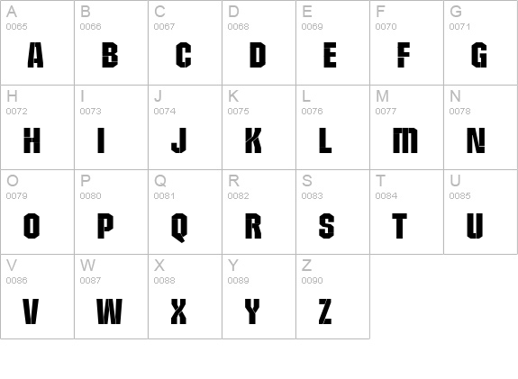Structia Panel uppercase A-Z preview