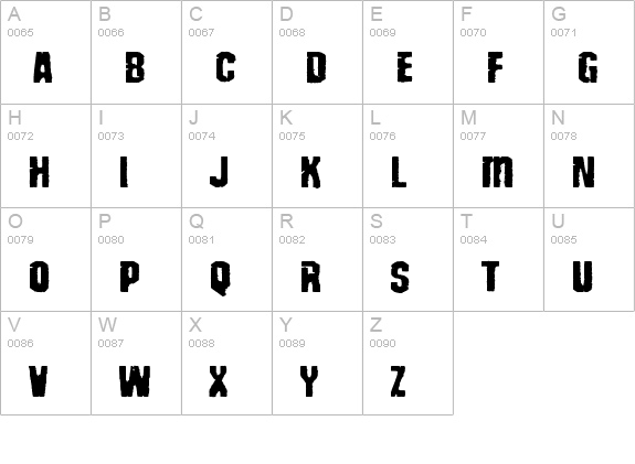 Structia War uppercase A-Z preview