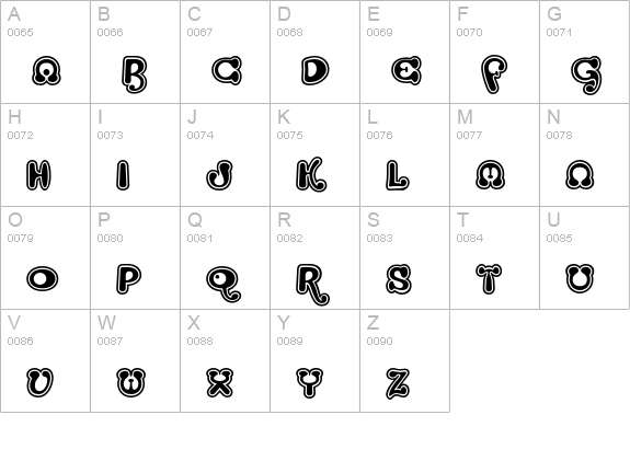 Strumpf Contour uppercase A-Z preview