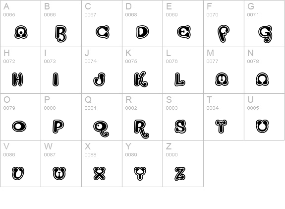 Strumpf Std Contour uppercase A-Z preview