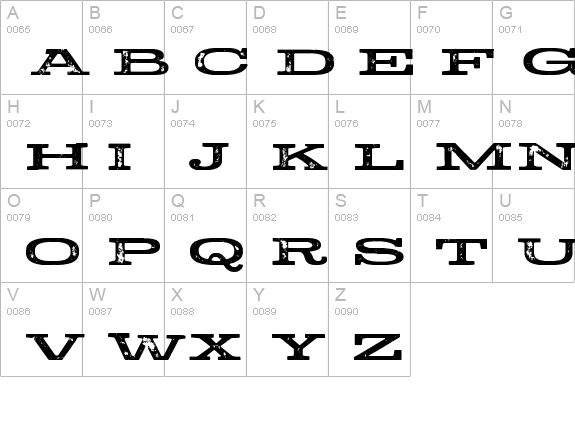 Stud uppercase A-Z preview