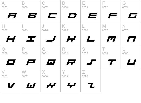Stuntman Expanded Italic uppercase A-Z preview